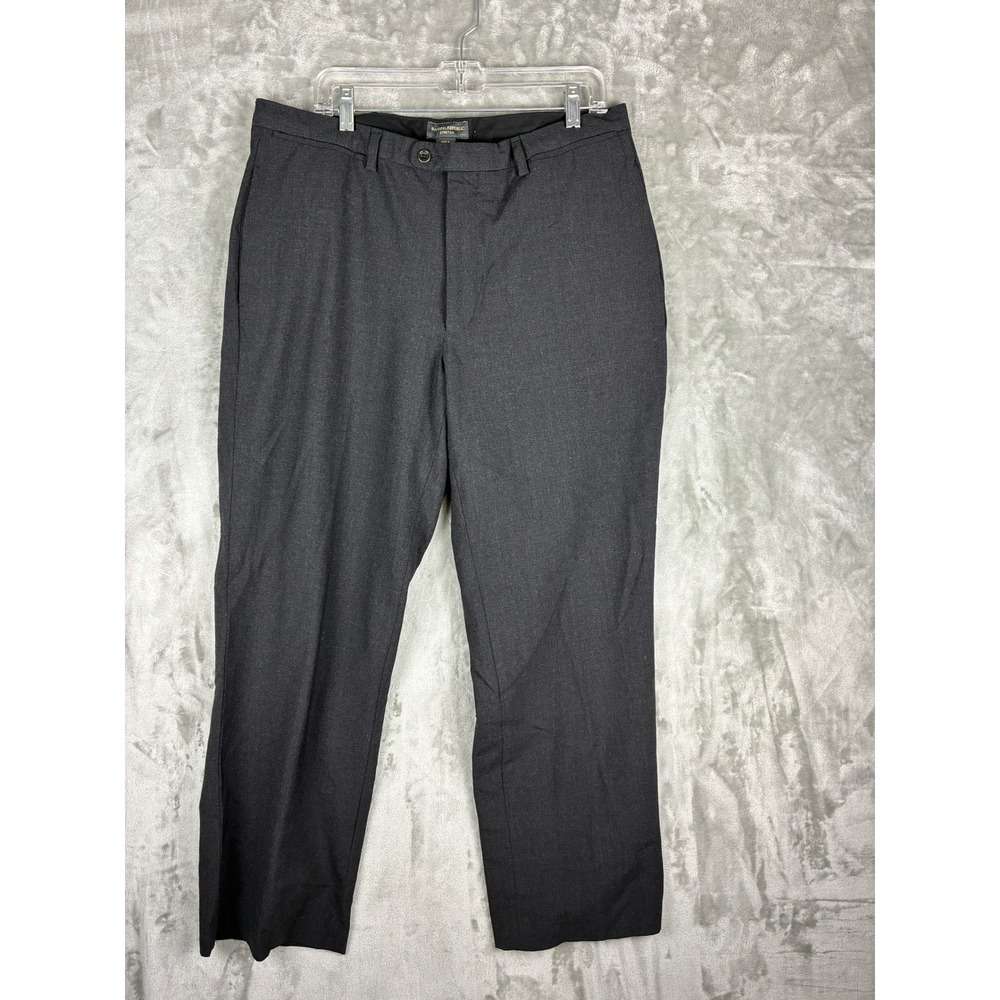 Banana Republic Stretch Mens Dress‎ Pants Charcoal Gray Wool Blend 36x32